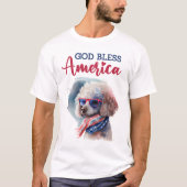 Patriottische Hond-Poodle T-shirt (Voorkant)