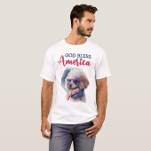Patriottische Hond-Poodle T-shirt (Voorkant volledig)
