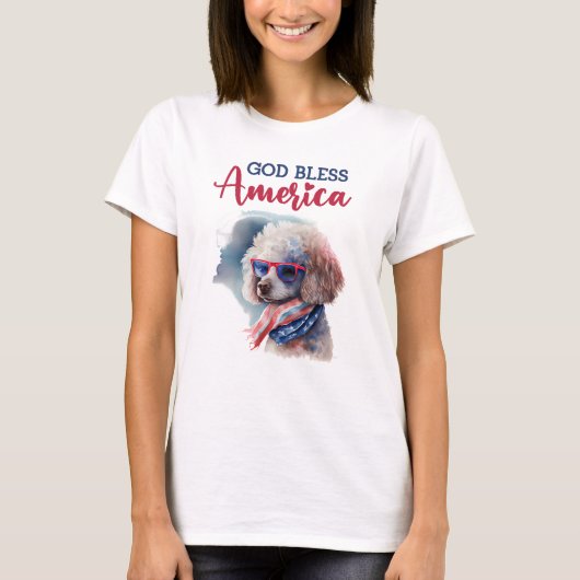 Patriottische Hond-Poodle T-shirt (Voorkant)