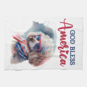 Patriottische Hond-Poodle Theedoek (Horizontaal)