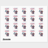 Patriottische Hond-Poodle Vierkante Sticker (Vel)