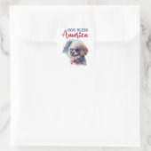 Patriottische Hond-Poodle Vierkante Sticker (Tas)