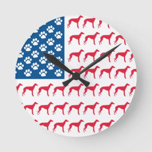 Patriottische hond ronde klok