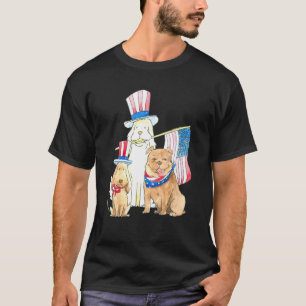Patriottische hond Rood Blauwe hond Amerikaanse vl T-shirt