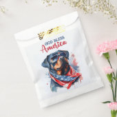 Patriottische hond-rottweiler bedankzakje (Gezegeld)