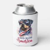 Patriottische Hond-Rottweiler Blikjeskoeler (Blikje Voorkant)