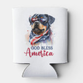 Patriottische Hond-Rottweiler Blikjeskoeler (Achterkant)