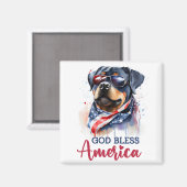 Patriottische Hond-Rottweiler Magneet (Voorkant / Achterkant)