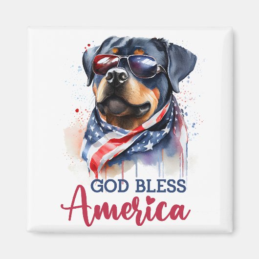 Patriottische Hond-Rottweiler Magneet (Voorkant)