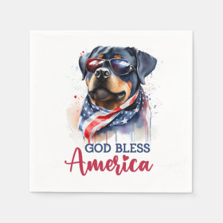 Patriottische hond-rottweiler servet