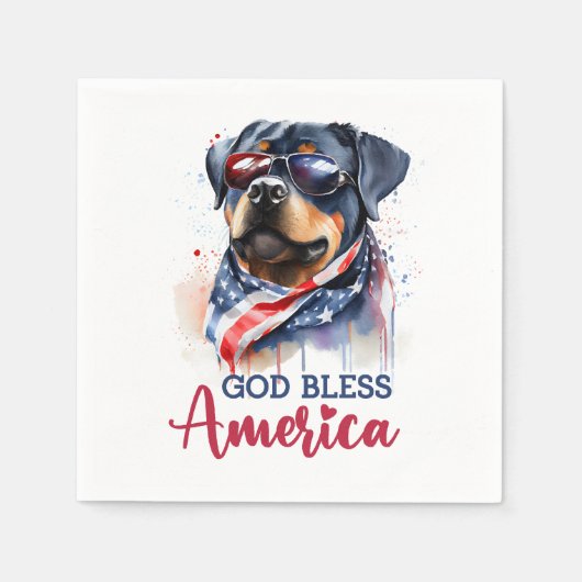 Patriottische hond-rottweiler servet (Voorkant)