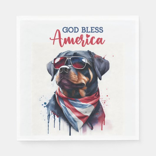 Patriottische Hond-Rottweiler Servet (Voorkant)