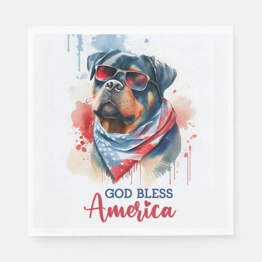 Patriottische Hond-Rottweiler Servet (Voorkant)