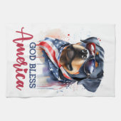 Patriottische Hond-Rottweiler Theedoek (Horizontaal)