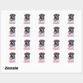 Patriottische hond-rottweiler vierkante sticker (Vel)