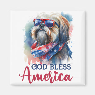 Patriottische Hond-Shih tzu Magneet