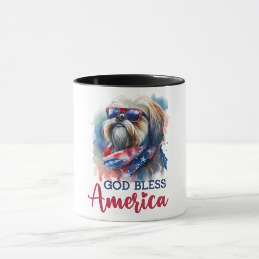 Patriottische Hond-Shih tzu Mok (Midden)