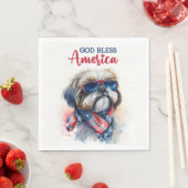 Patriottische hond-Shih tzu Servet (Insitu)