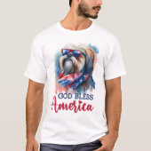 Patriottische hond-Shih tzu T-shirt (Voorkant)