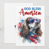 Patriottische Hond- Spaniel 4 juli kaart (Voorkant / Achterkant)