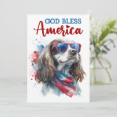 Patriottische Hond- Spaniel 4 juli kaart (Staand voorkant)
