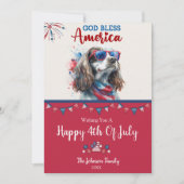 Patriottische Hond- Spaniel 4 juli kaart (Voorkant)