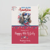 Patriottische Hond- Spaniel 4 juli kaart (Staand voorkant)