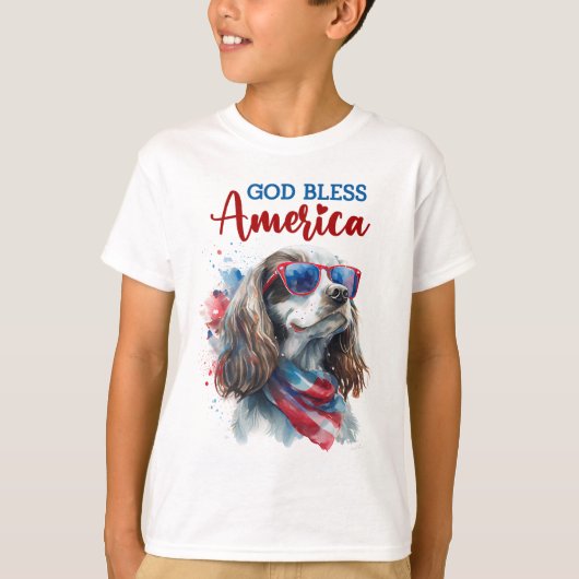 Patriottische Hond-Spaniel T-shirt (Voorkant)