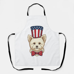 Patriottische Hond Tophoed Vintage Vector Ontwerp_ Schort