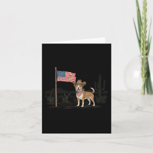 Patriottische hond USA 4 juli Amerikaanse vlag Wes Kaart