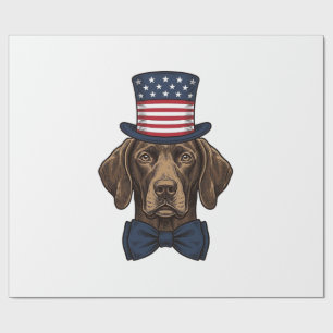 Patriottische Hond Vintage Gravure Shirt Ontwerp_1 Cadeaupapier