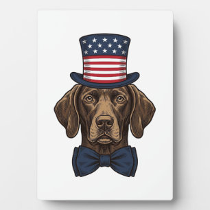Patriottische Hond Vintage Gravure Shirt Ontwerp_1 Fotoplaat