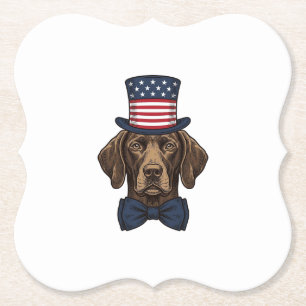 Patriottische Hond Vintage Gravure Shirt Ontwerp_1 Kartonnen Onderzetters