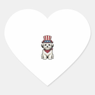 Patriottische Hond Vintage Gravure Vector Design_1 Hart Sticker