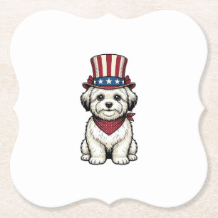 Patriottische Hond Vintage Gravure Vector Design_1 Kartonnen Onderzetters