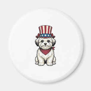 Patriottische Hond Vintage Gravure Vector Design_1 Magneet