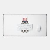 Patriottische Hond Vintage Gravure Vector Ontwerp_ Bureaumat (Keyboard & Muis)