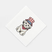 Patriottische Hond Vintage Gravure Vector Ontwerp_ Servet (Hoek)
