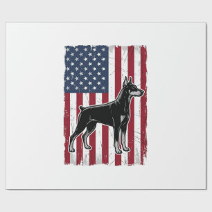 Patriottische Hond Vlag Vintage Vector T-shirt Ont Cadeaupapier
