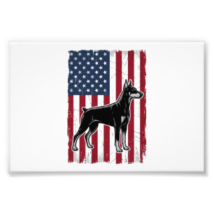 Patriottische Hond Vlag Vintage Vector T-shirt Ont Foto Afdruk