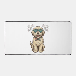 Patriottische Hond Vuurwerk Vintage T-shirt Ontwer Bureaumat