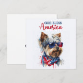 Patriottische Hond-Yorkie 4 juli kaart (Voorkant / Achterkant)