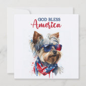 Patriottische Hond-Yorkie 4 juli kaart (Voorkant)