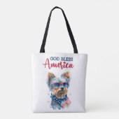 Patriottische Hond-Yorkie Tote Bag (Achterkant)