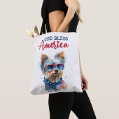 Patriottische Hond-Yorkie Tote Bag (Dichtbij)