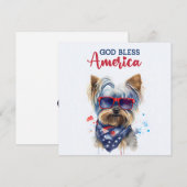 Patriottische Hond-Yorkshire Terrier 4 juli kaart (Voorkant / Achterkant)