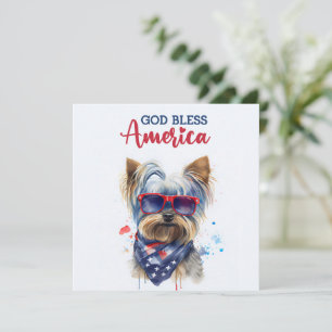 Patriottische Hond-Yorkshire Terrier 4 juli kaart