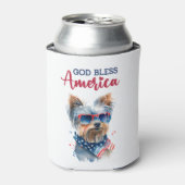 Patriottische Hond-Yorkshire Terrier Blikjeskoeler (Blikje Voorkant)