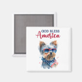 Patriottische Hond-Yorkshire Terrier Magneet (Voorkant / Achterkant)