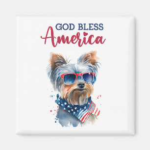 Patriottische Hond-Yorkshire Terrier Magneet